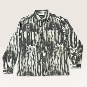 ASOS DESIGN Men’s Twill Overshirt in Smoky Print in Grey